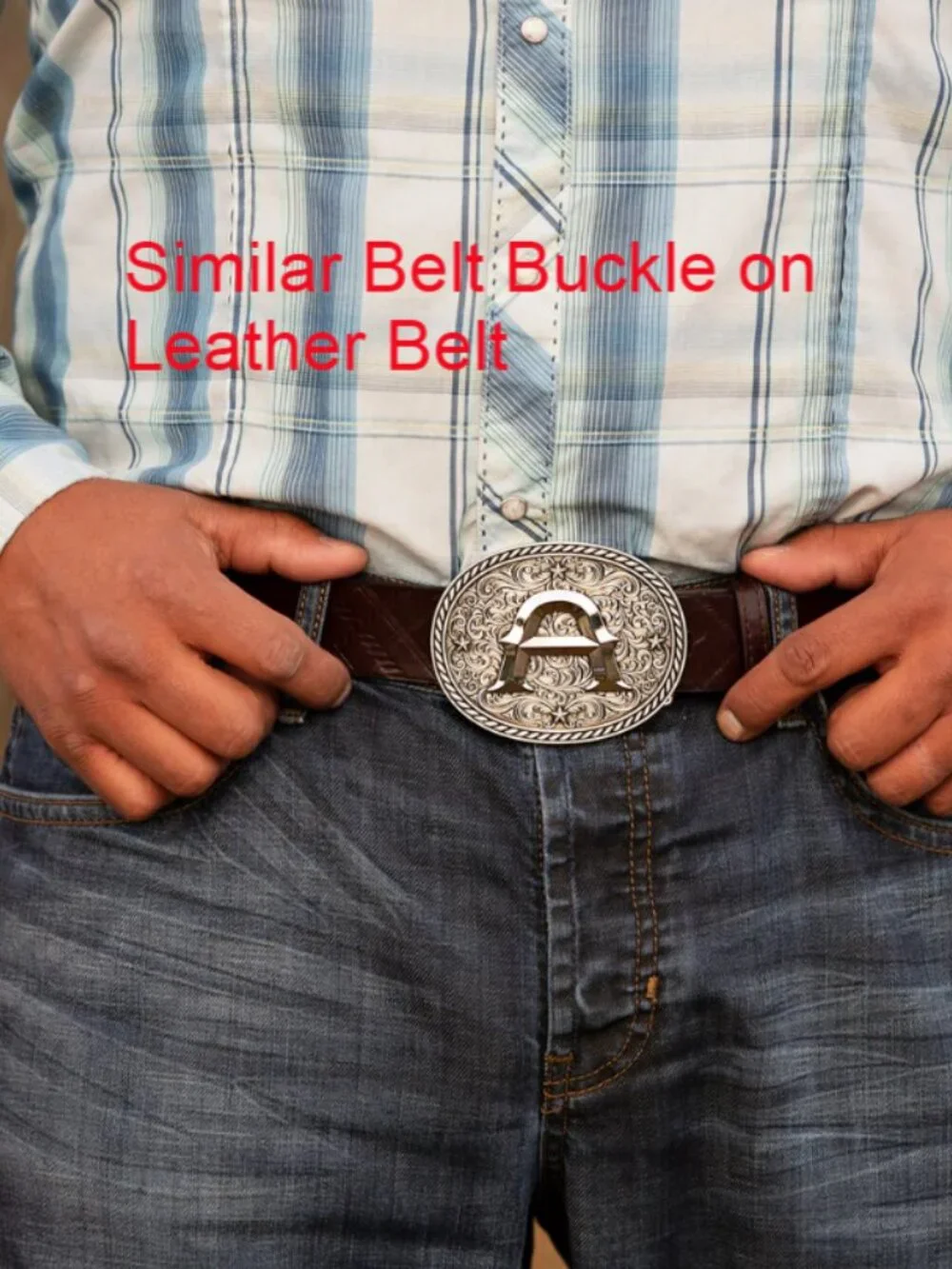 Itera Western Unisex Rodeo Full Grain Leather Belt  with Silver Buckle Size 40